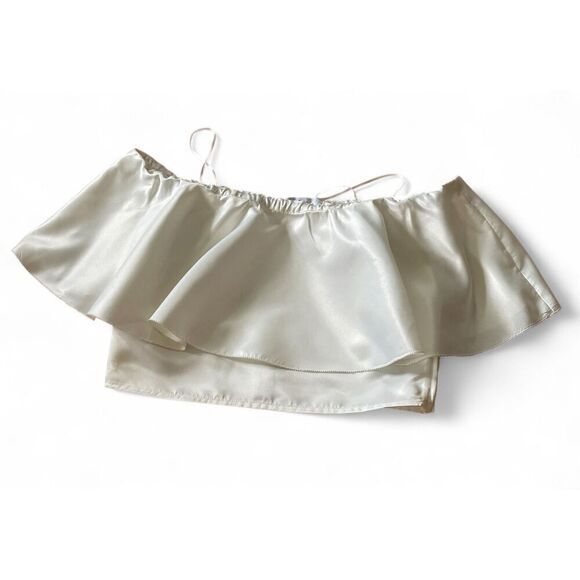 BELLE BADGLEY MISCHKA Women’s Off Shoulder Nance White Color Size 4/36 Exc. Cond - Picture 9 of 10